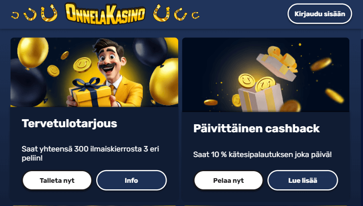 Onnela Kasino bonus