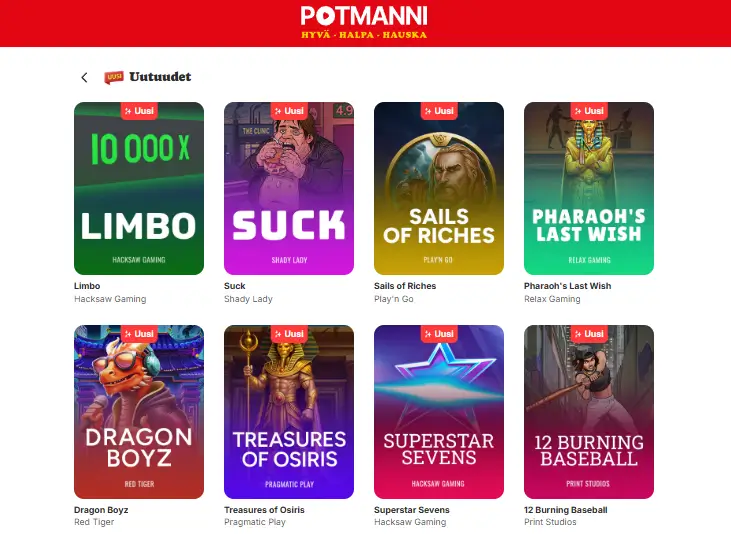 Potmanni Kasino pelit