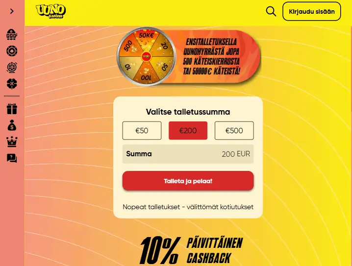 Uuno Kasino bonus