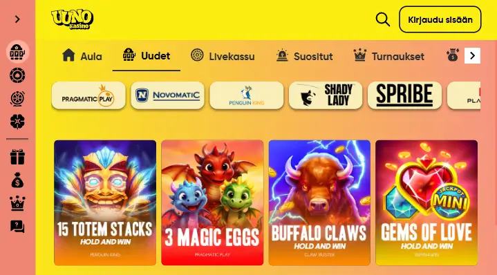 Uuno Kasino pelit