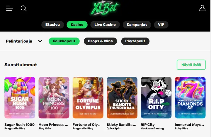XLBet Casino pelit
