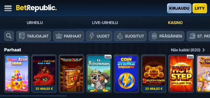 BetRepublic Casino pelit