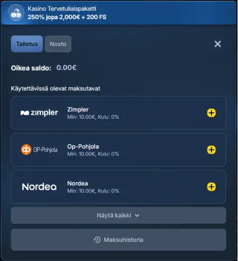 BetRepublic Casino talletus