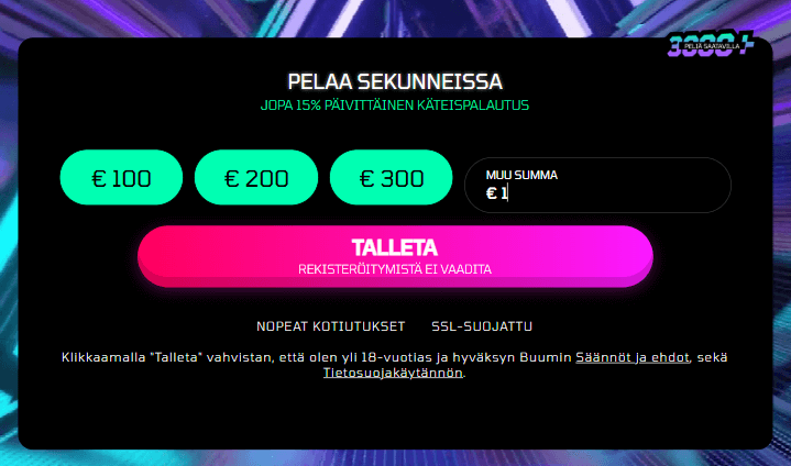 Buumi Casino talletus