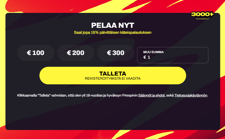 FireSpin Casino talletus