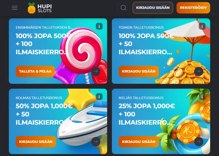 HupiSlots Casino bonus