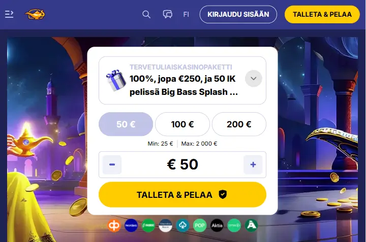 JasminSlots Casino talletus