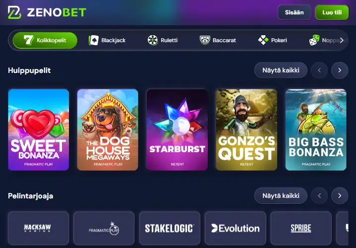 Zenobet Casino pelit