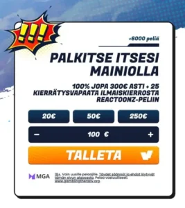 Viljo talletus - vaihe 1 - siirry Viljo kasinolle