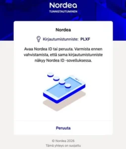 Viljo talletus - vaihe 3 - vahvista talletus pankkitunnuksillasi