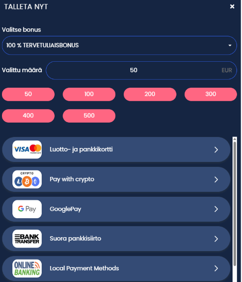 Aura Kasino talletus