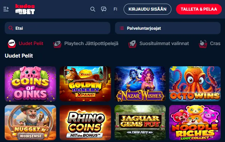 Kudosbet Casino pelit