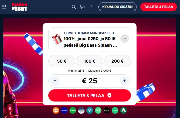 Kudosbet Casino talletus