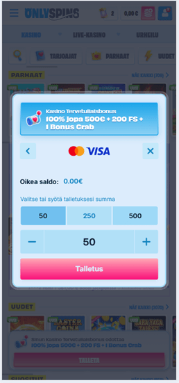 Mastercard talletus - vaihe 4 - Syötä korttitietosi