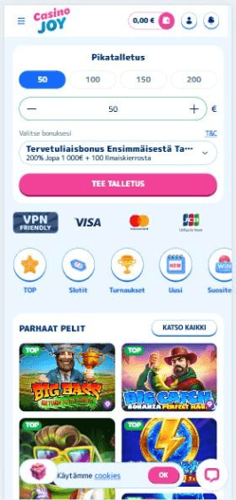 MiFinity talletus - vaihe 1 - Kirjaudu haluamallesi nettikasinolle