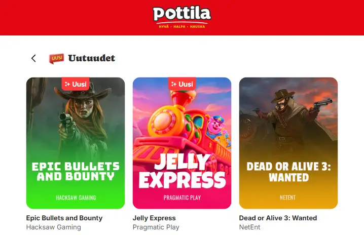 Pottila Kasino pelit