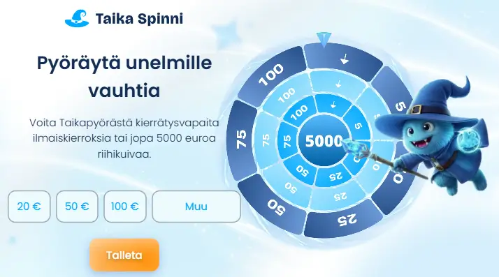 Taika Spinni – Taikapyörästä jopa 5 000 €