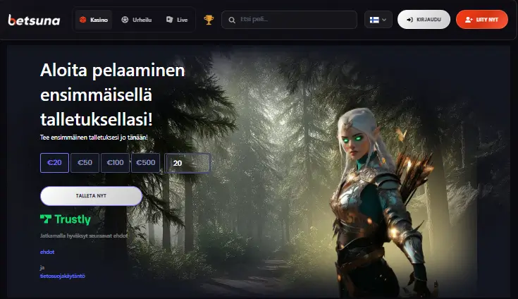 Betsuna Casino talletus