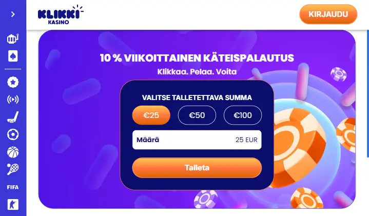 Klikki Kasino bonus