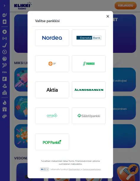 Klikki Kasino talletus