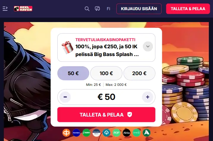 Reel Raven Casino talletus
