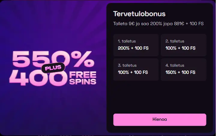 Lussurio Casino bonus