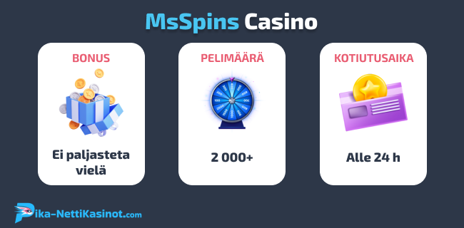 MsSpins Casino pikatiedot