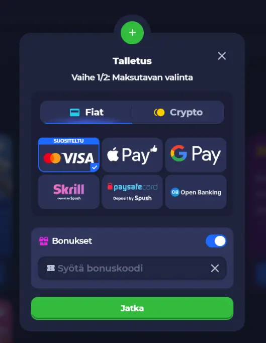 Tycoon Casino talletus