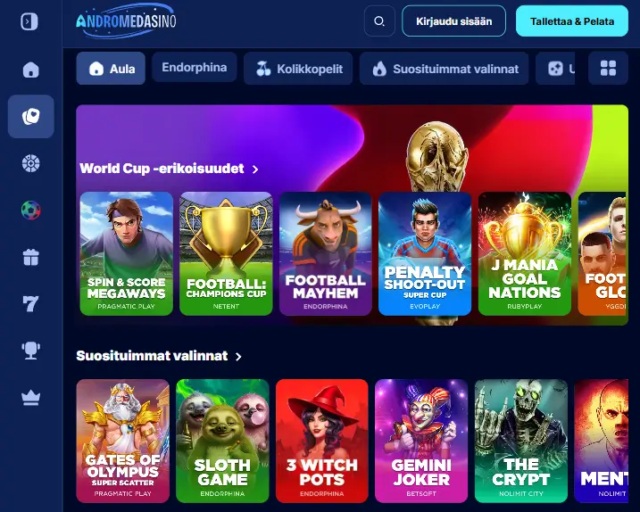 Andromedasino Casino pelit