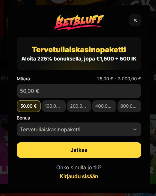 BetBluff Casino talletus BetBluff Casino talletus