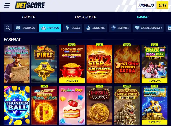 BetScore Casino pelit BetScore Casino pelit
