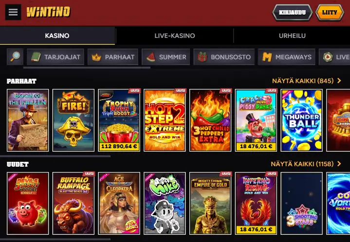 Wintino Casino pelit