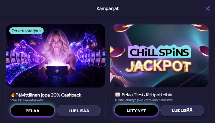 Chill Spins Kasino bonus