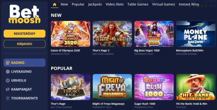 Betmoosh Casino pelit
