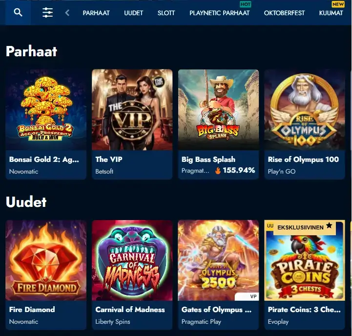 BookofCasino pelit